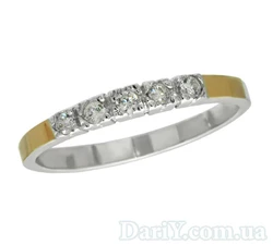 Женское серебряное кольцо с золотыми пластинами "Грация"