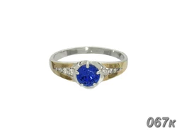 Женское серебряное кольцо с золотыми пластинами "Анжелика"