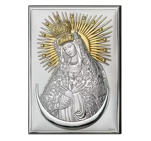 Икона серебряная "Богородиця Остробрамська" (13х18см) 18062 4L