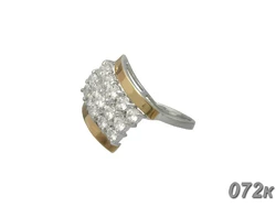 Женское серебряное кольцо с золотыми пластинами "Звездное мерцание"