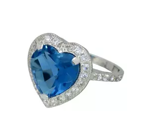 Серебряное кольцо с Аквамарином "Сердце океана"