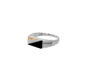 Мужской серебряный перстень с золотой пластиной "Мирт"