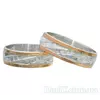 (Пара) Серебряные обручальные кольца с золотыми вставками "Небеса"