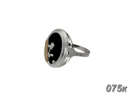 Серебряное кольцо с золотой пластиной "Цветок"