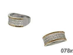 Женское серебряное кольцо с золотыми пластинами "Аркадия"