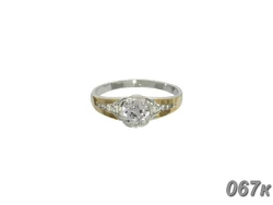 Женское серебряное кольцо с золотыми пластинами "Анжелика"