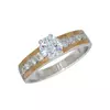Женское серебряное кольцо с золотыми пластинами "Нона"