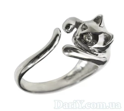 Серебряное кольцо "Кошка"