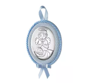 Дитяча срібна ікона-медальйон Denarius "Ангел над дитиною" 10540 2C