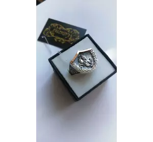 Серебряный перстень с золотыми напайками Георгий Победоносец-Хранитель