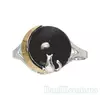 Женское серебряное кольцо с золотой пластиной "Лунный свет" авантюрин Ночь Каира