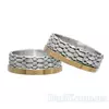 (Пара) Серебряные обручальные кольца с золотыми пластинами "Чешуйки полуночного дракона""