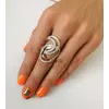 Серебряное кольцо с золотой пластиной Мечтательница