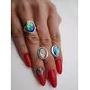 Серебряный набор с золотыми накладками "Марибель" Серебряный набор с золотыми накладками "Марибель"