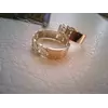 (Пара) Серебряные обручальные кольца с золотыми вставками "Цепочки" (Пара) Серебряные обручальные кольца с золотыми вставками "Цепочки"