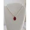Серебряный Кулон с Цепочкой и Натуральным Гранатом Серебряный Кулон с Цепочкой и Натуральным Гранатом