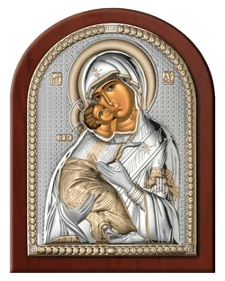 Икона серебряная "Матерь Божья Владимирская" (7.5х11см)  84080.2L.ORO Икона серебряная "Матерь Божья Владимирская" (7.5х11см)  84080.2L.ORO