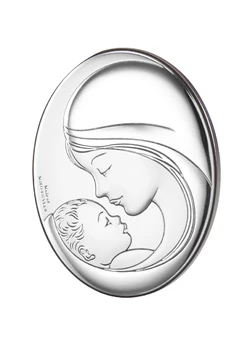 Икона серебреная "Мадонна с Ребенком" (7х9см)  81381 2L Икона серебреная "Мадонна с Ребенком" (7х9см)  81381 2L