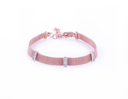Серебряный браслет Milano Red Gold з камушками (16.5-20см) Серебряный браслет Milano Red Gold з камушками (16.5-20см)