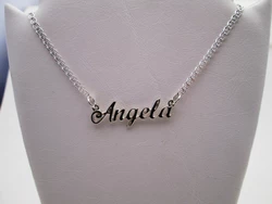 Серебряный именное колье Анжела Angela Серебряный именное колье Анжела Angela