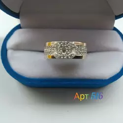 Серебряное кольцо с золотой пластиной Серебряное кольцо с золотой пластиной