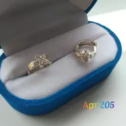 Серебряные серьги с золотыми накладками "Чудо" Серебряные серьги с золотыми накладками "Чудо"