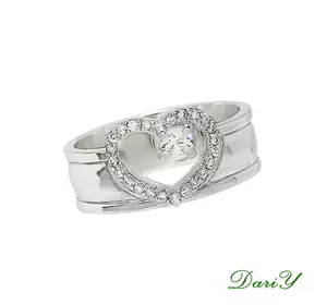 Серебряное кольцо Сердце Радированное для Помолвки Серебряное кольцо Сердце Радированное для Помолвки