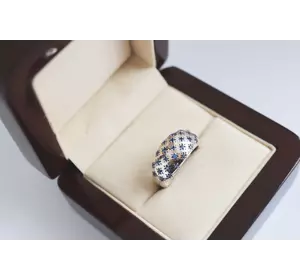 Серебряное кольцо с танзанитами  Млечный путь Серебряное кольцо с танзанитами  Млечный путь