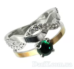 Женское серебряное кольцо с золотыми пластинами "Мирцелла" Женское серебряное кольцо с золотыми пластинами "Мирцелла"