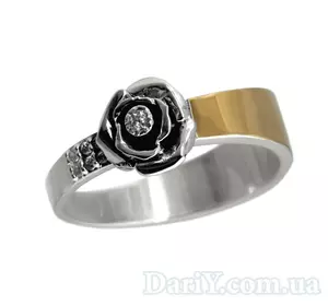 Женское серебряное кольцо с золотой пластиной "Сильфида" Женское серебряное кольцо с золотой пластиной "Сильфида"