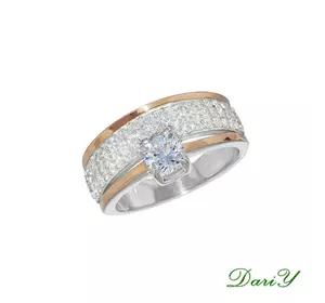 Серебряное кольцо с золотыми пластинами Фрейлин Серебряное кольцо с золотыми пластинами Фрейлин