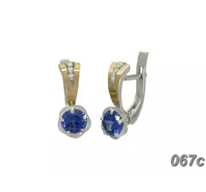 Серебряные серьги с золотыми накладками "Анжелика" Серебряные серьги с золотыми накладками "Анжелика"