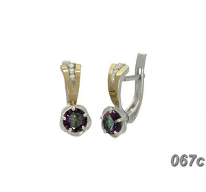 Серебряные серьги с золотыми накладками "Анжелика" Серебряные серьги с золотыми накладками "Анжелика"