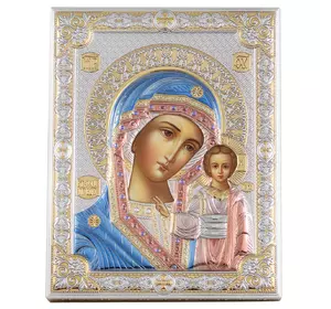 Икона серебряная в цвете Казанская Богородица (20х26см) 85302/6LCOL Икона серебряная в цвете Казанская Богородица (20х26см) 85302/6LCOL