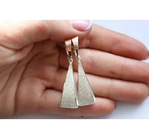 Серебряные серьги с золотыми накладками Есения Серебряные серьги с золотыми накладками Есения
