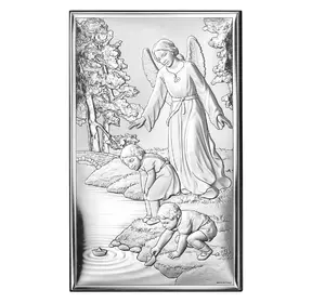 Икона серебряная Ангел-Хранитель (9х15см) 18001 3XL Икона серебряная Ангел-Хранитель (9х15см) 18001 3XL