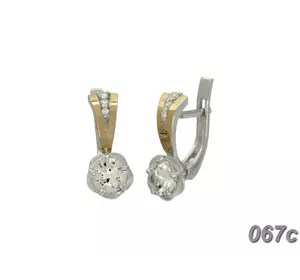 Серебряные серьги с золотыми накладками "Анжелика" Серебряные серьги с золотыми накладками "Анжелика"