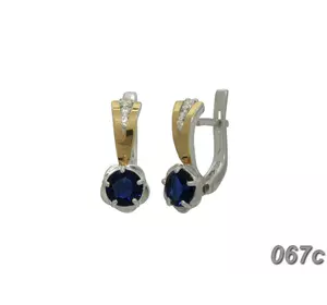 Серебряные серьги с золотыми накладками "Анжелика" Серебряные серьги с золотыми накладками "Анжелика"