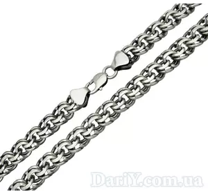 Серебряная цепь бисмарк (черненая). Серебряная цепь бисмарк (черненая).
